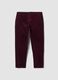 Pantaloni viola in cotone elasticizzato wide leg_0