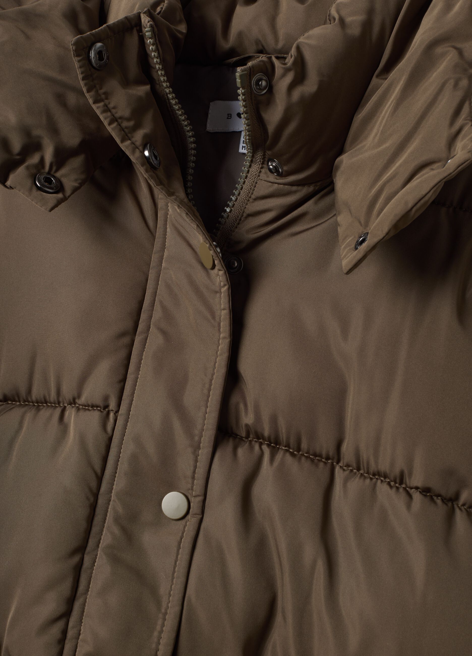 Green oversized padded hooded jacket