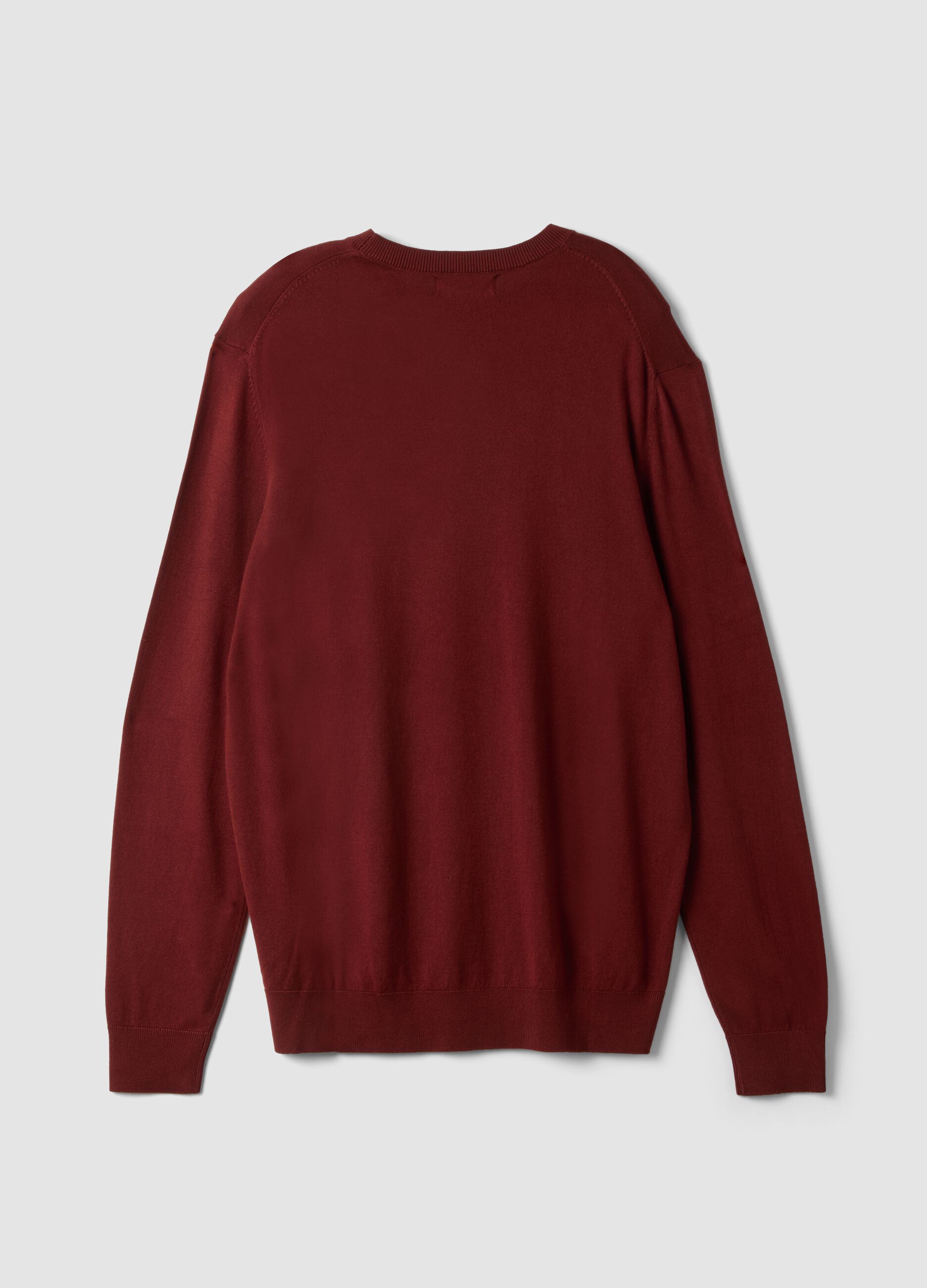 Maglia girocollo rossa in misto viscosa regular fit