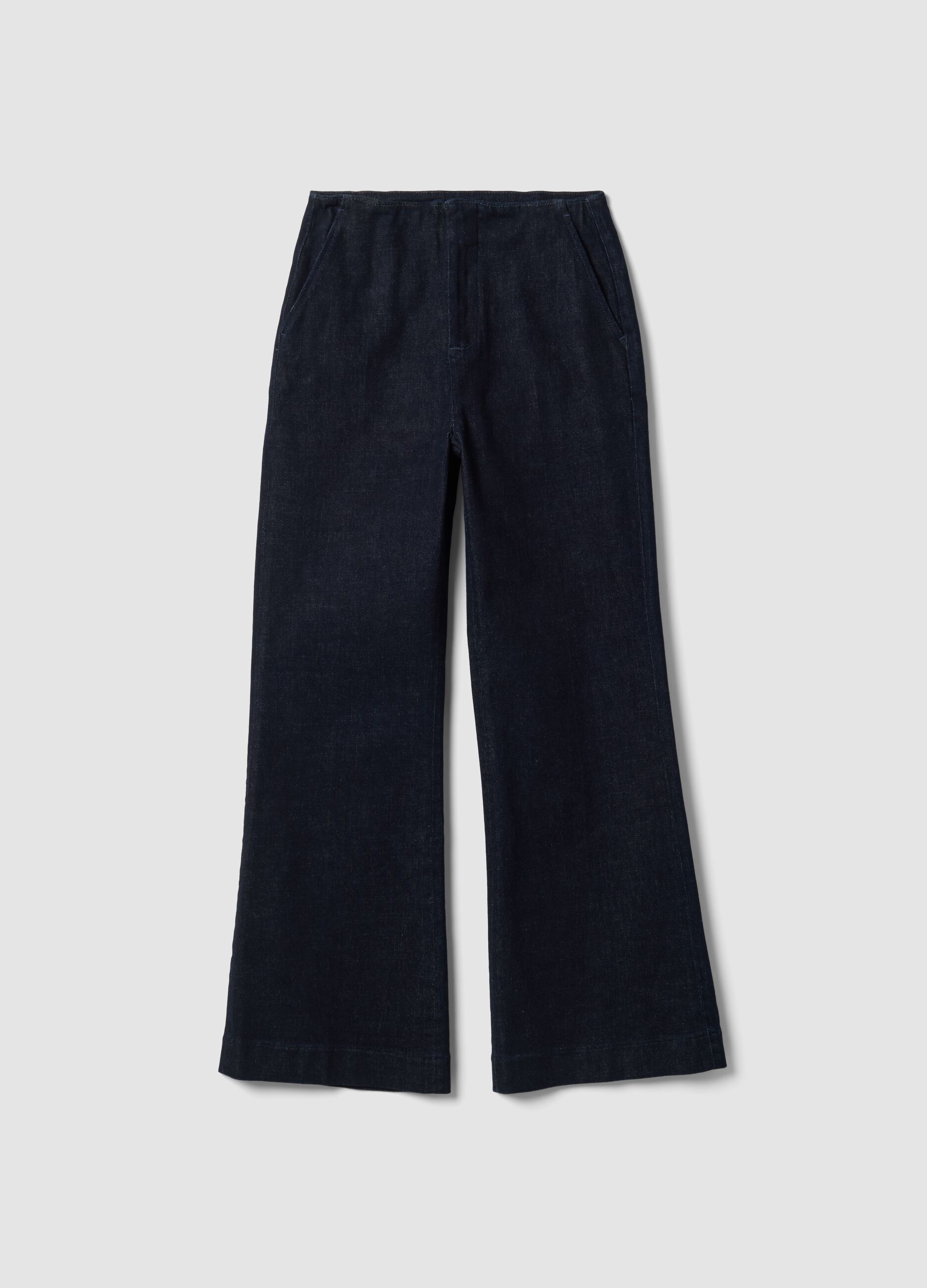 Jeans blu in cotone elasticizzato straight fit