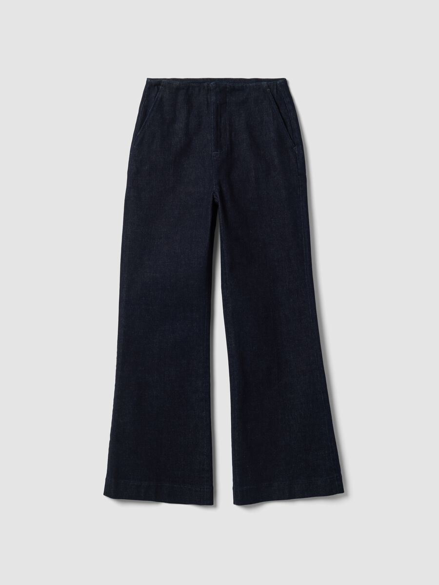 Jeans blu in cotone elasticizzato straight fit_0