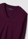 Maglia viola in pura lana con scollo profondo a V_1
