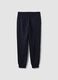 Blue cotton-blend joggers with cuffed hem and drawstring_7
