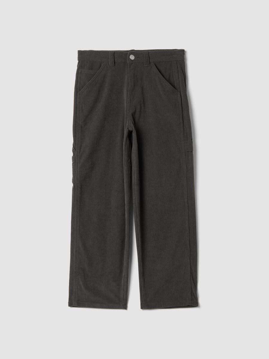 Grey corduroy over-fit carpenter trousers_0