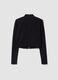 Black stretch modal sweatshirt with high neck_2