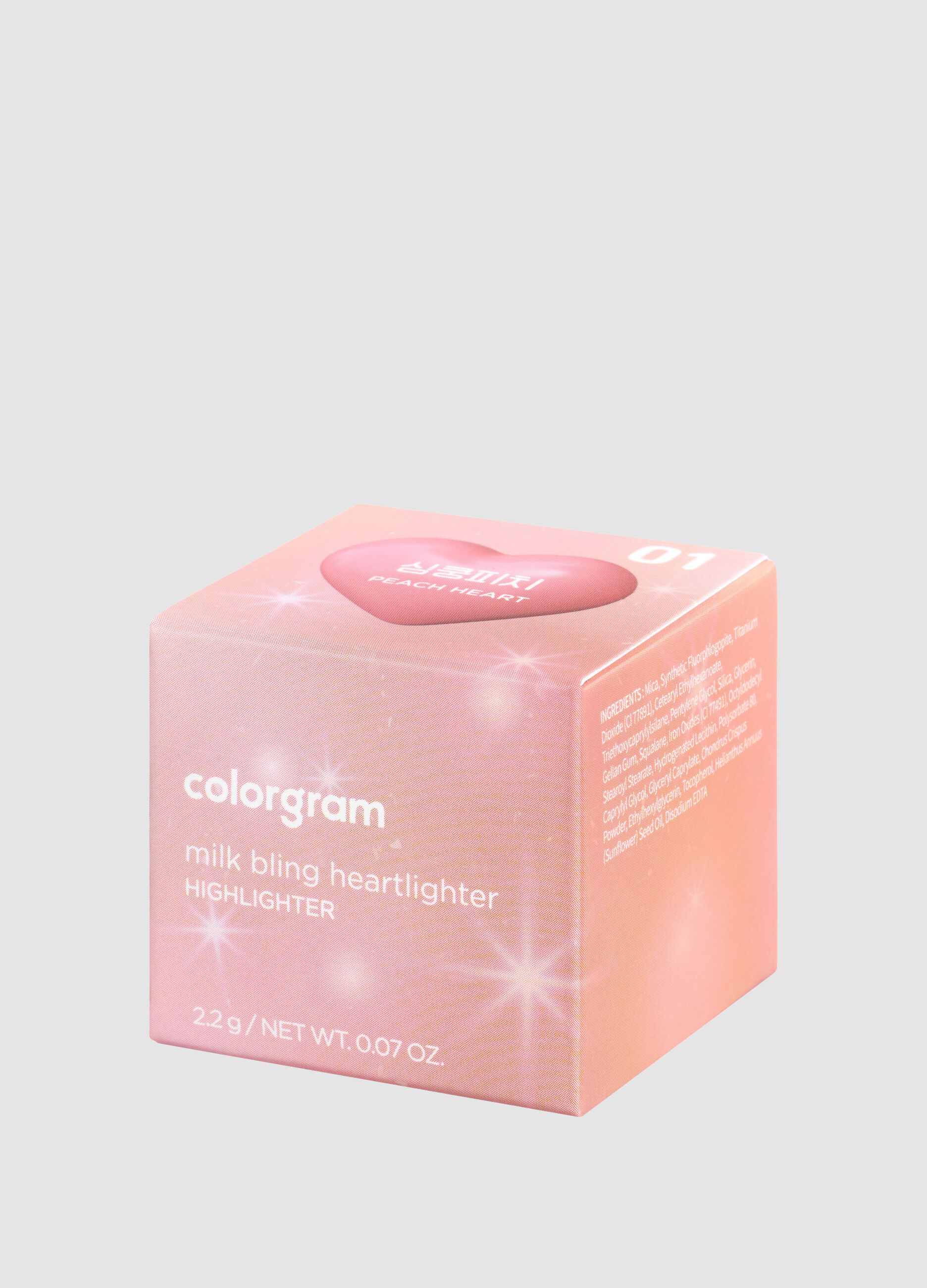 Milk Bling Heartlighter 01 Peach Heart 2.2G - Make-up coreano