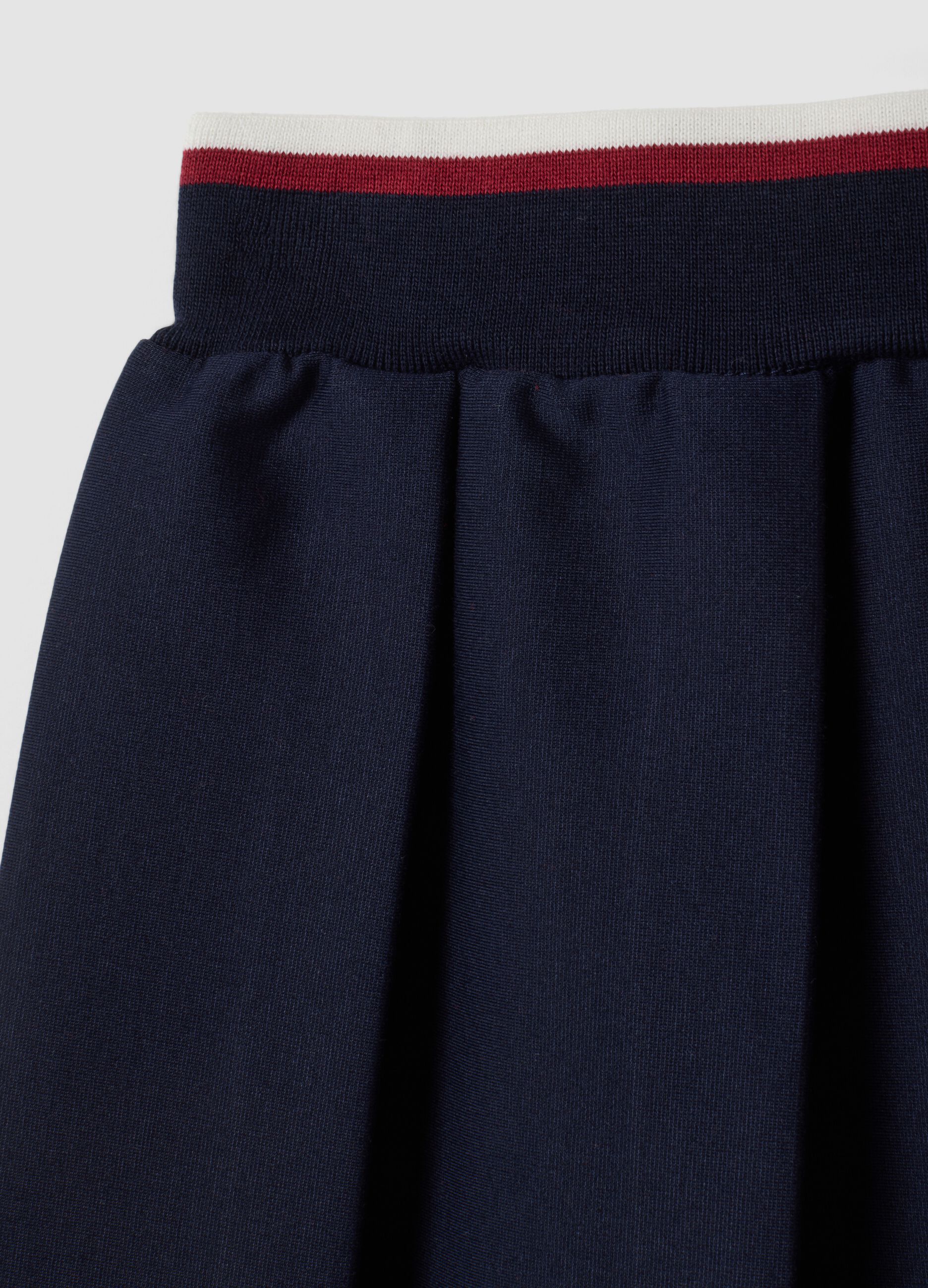 Blue stretch viscose skirt with elasticated waist for girls