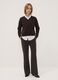 Pantaloni marroni in viscosa elasticizzata straight fit_0