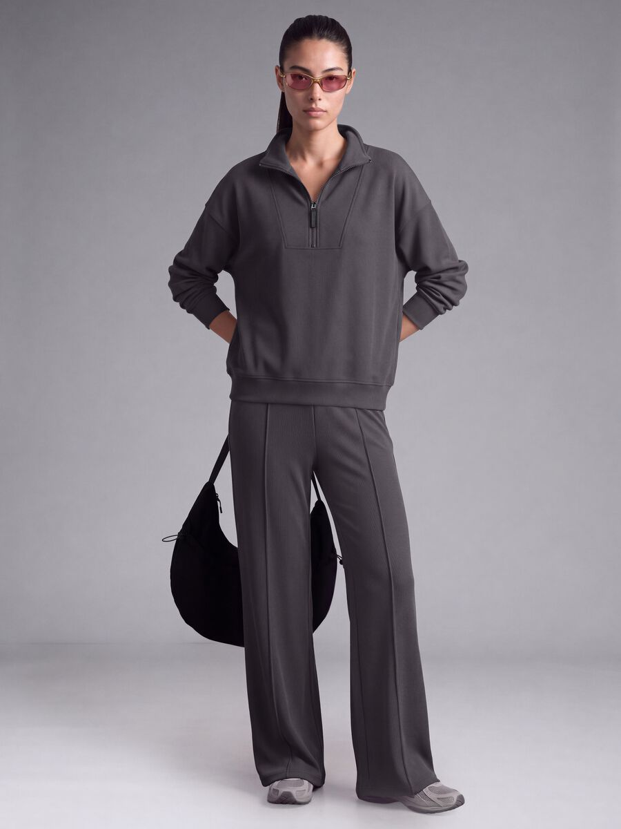 Grey stretch modal crew-neck sweatshirt ALTAVIA STUDIO_1
