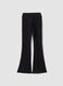 Black flared trousers in stretch cotton_0