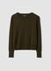 Maglia verde in misto viscosa a girocollo_4
