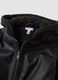 Black padded hooded zip-up bomber jacket for boys_3