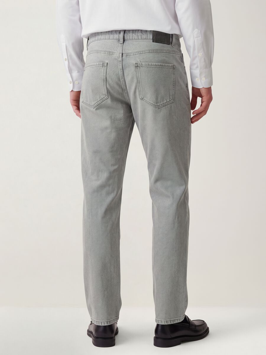 Grey denim jeans in cotton-viscose blend, regular fit_4