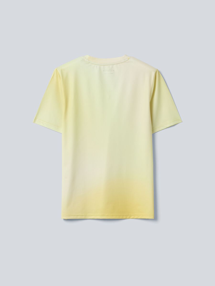 Yellow ALTAVIA COURT sports T-shirt in stretch technical fabric with tie-dye effect for boys_4
