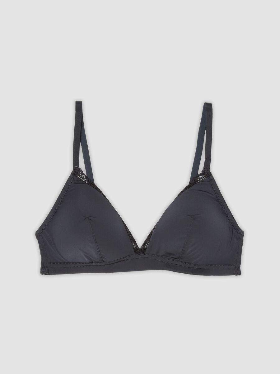 Black triangle bra in stretch fabric with removable padding_4