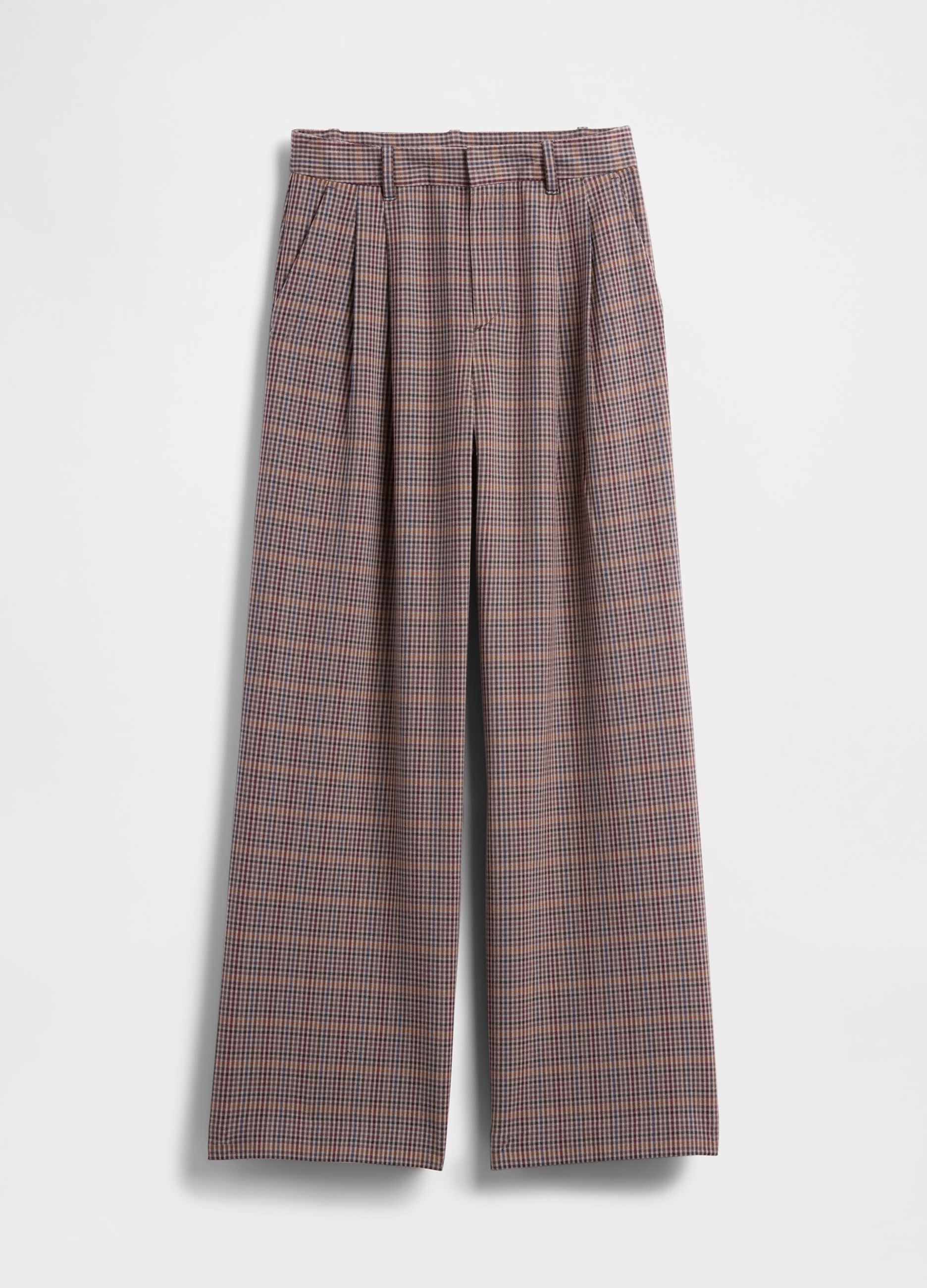 Brown stretch fabric trousers