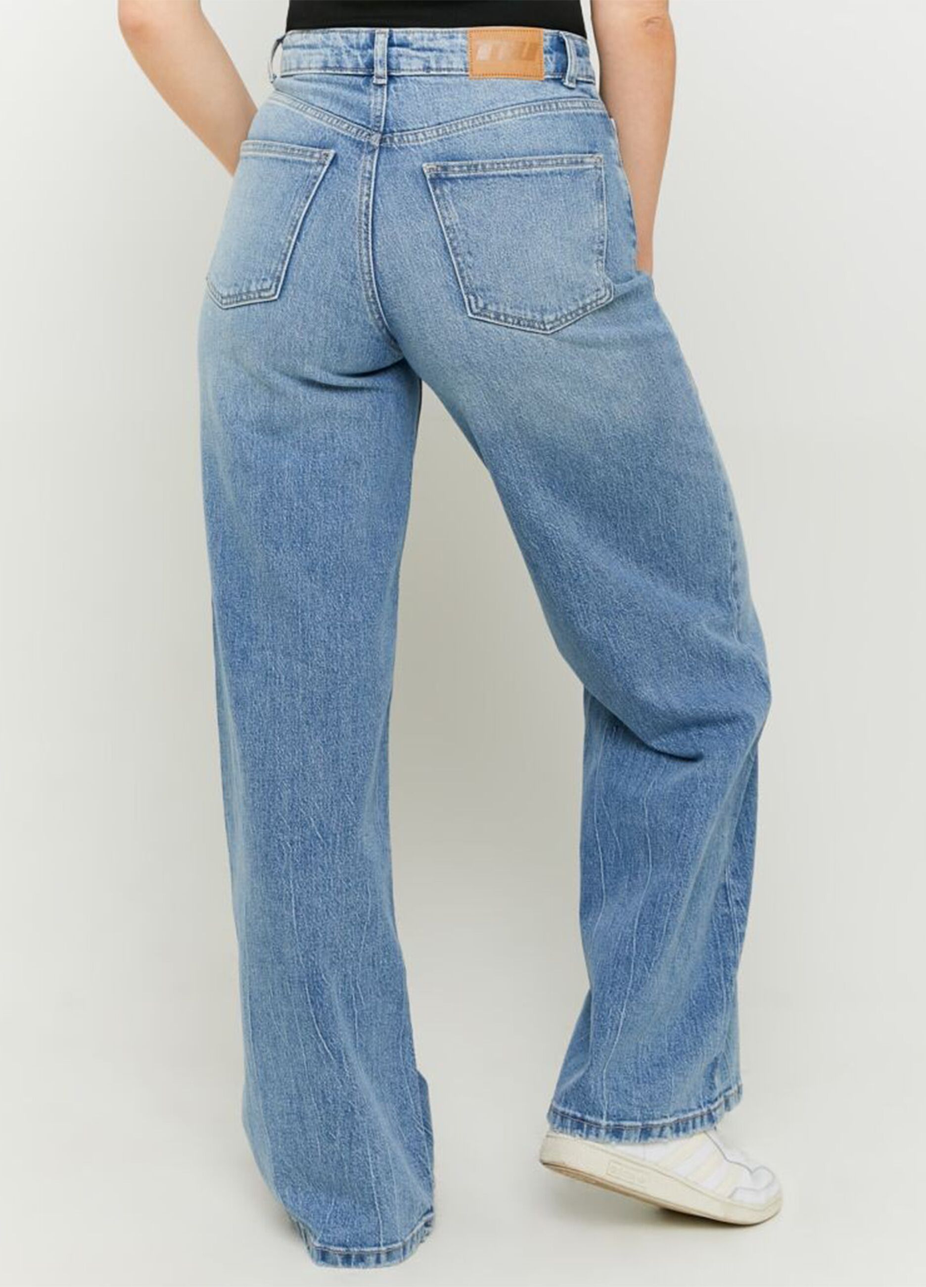 Regular Fit Blue Denim Cotton Trousers