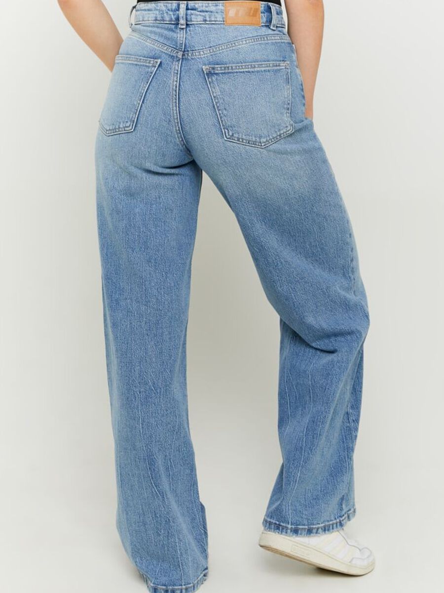 Regular Fit Blue Denim Cotton Trousers_3