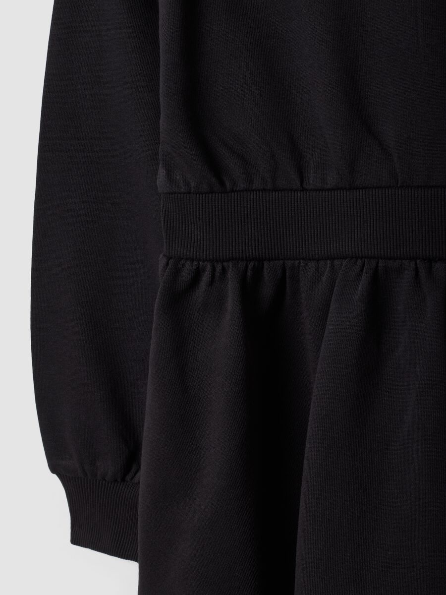 Black pure cotton crew-neck dress_3