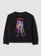 Black 100% cotton sweatshirt with K-Pop Demon Hunters print for girls_0