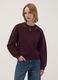 Red relaxed-fit cotton-blend crew-neck sweatshirt with rhinestones_0