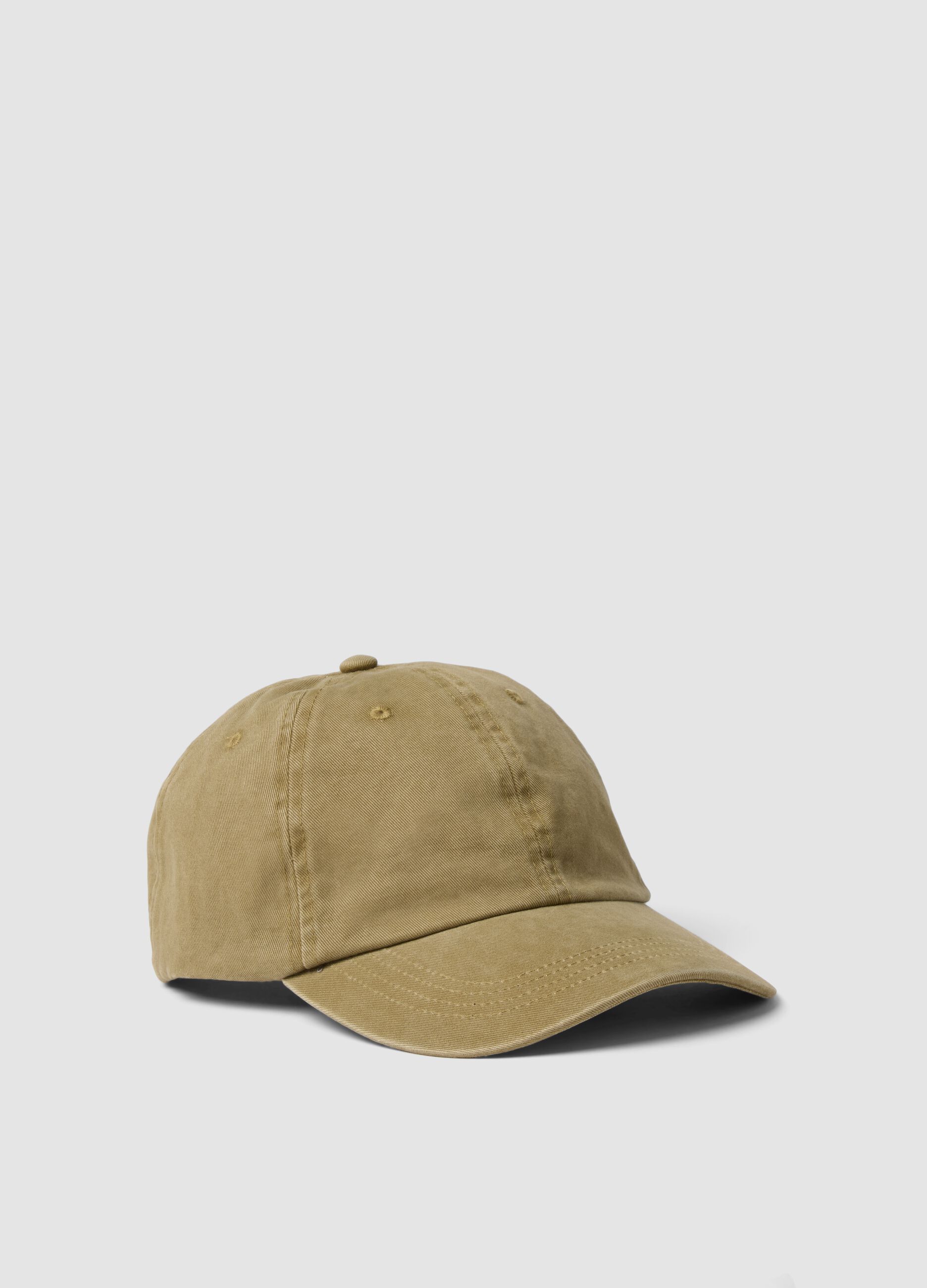 Beige pure cotton baseball cap