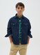 Boys' Blue Denim Shirt Regular Fit_0