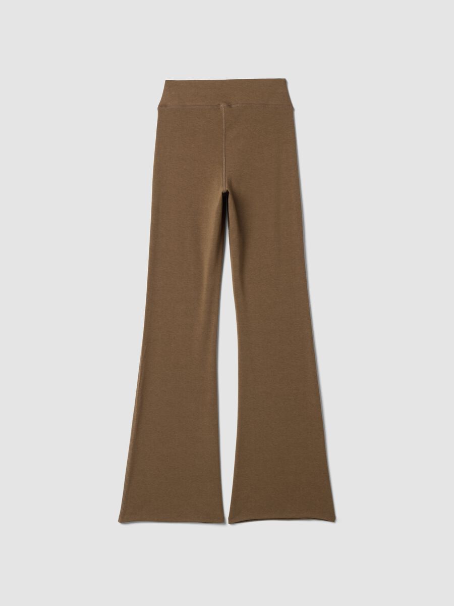 Brown flare-fit leggings in stretch viscose jersey_7