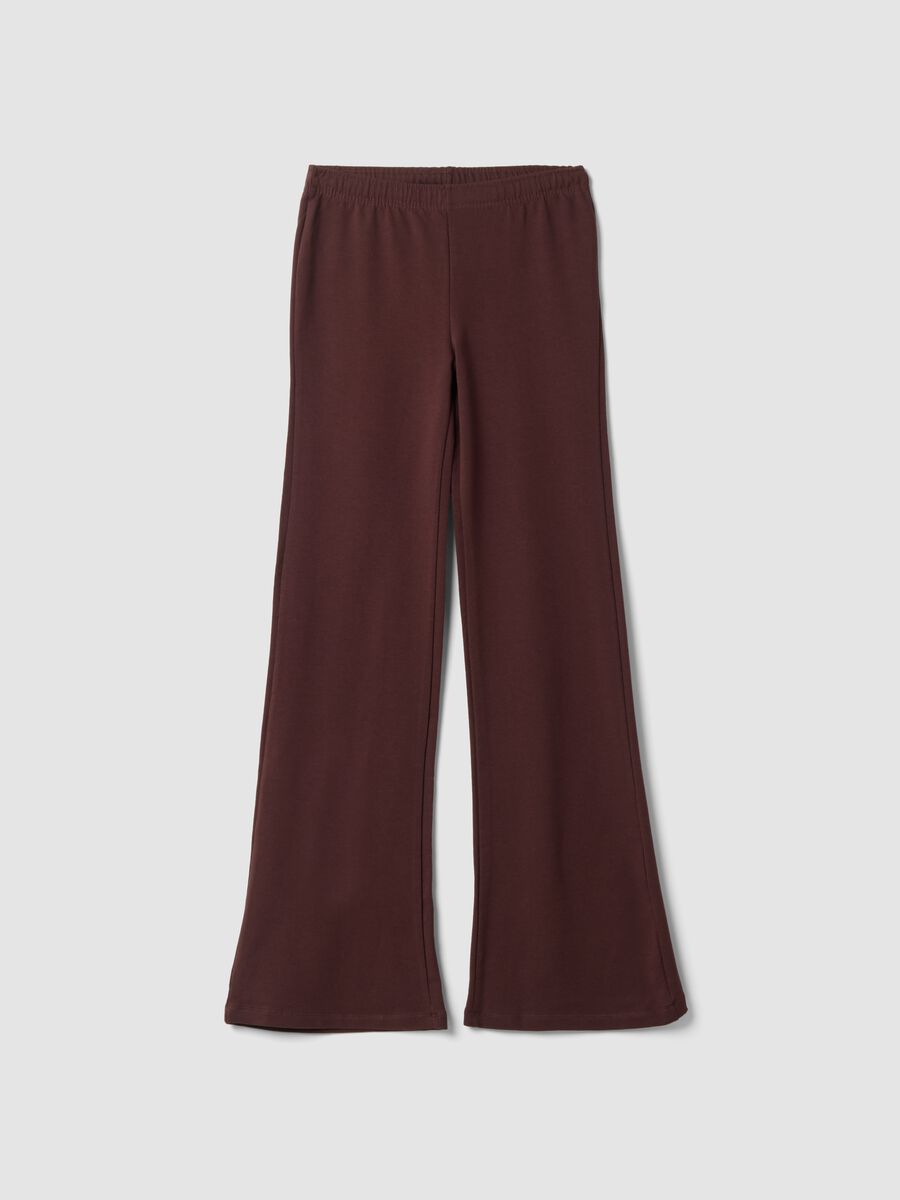 Brown pure cotton flared joggers_5