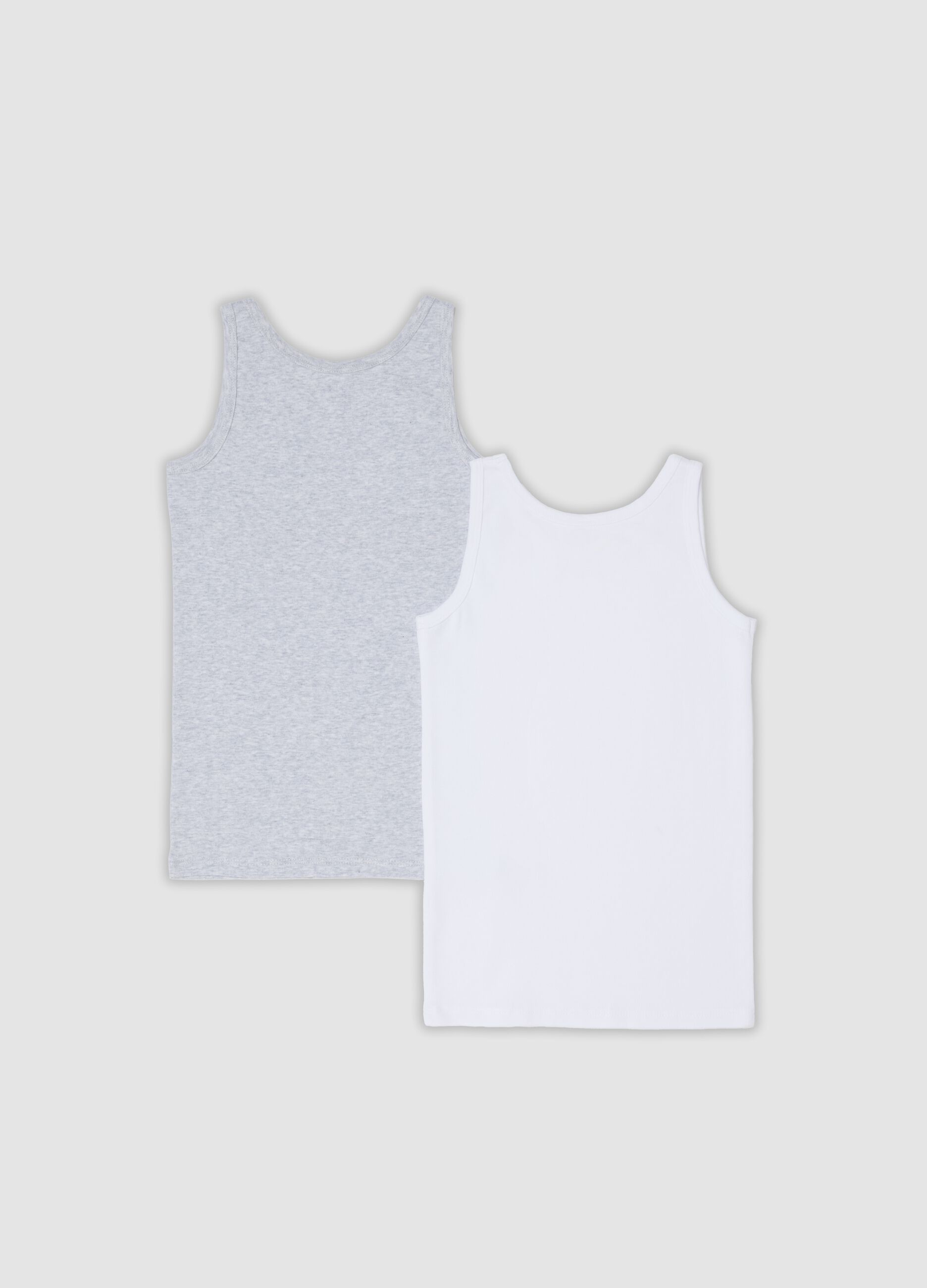 2-pack of multicolour organic cotton vests for boys
