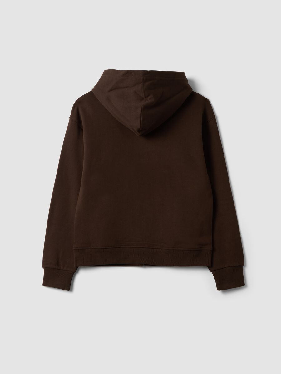 Brown organic cotton hoodie in relaxed fit_1