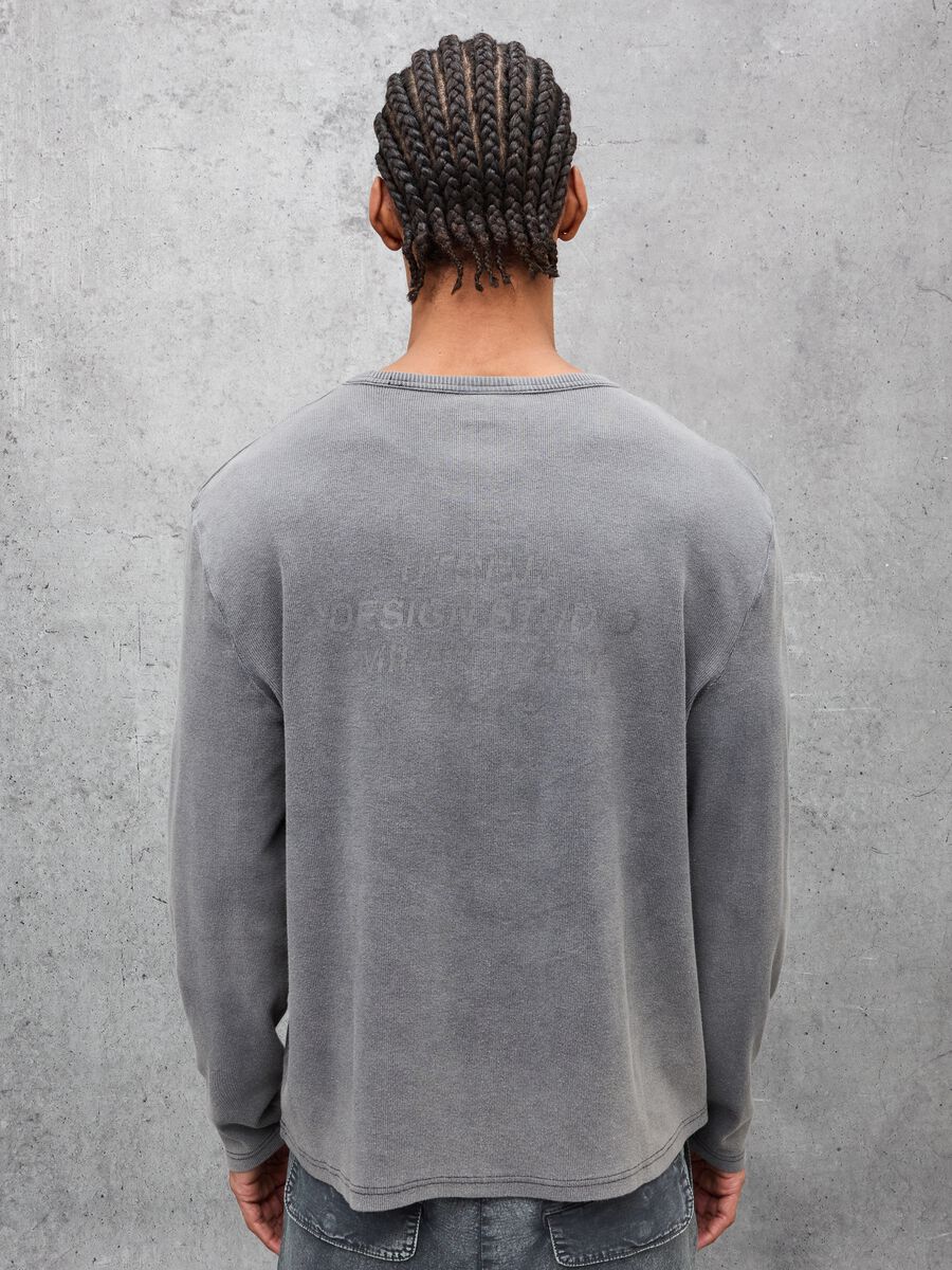 Ribbed Longsleeve T-shirt Washed Grey_1