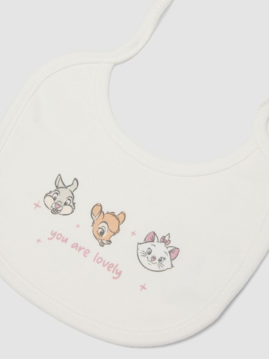 Bipack bavaglini rosa e bianco in puro cotone organico con stampa Disney_1