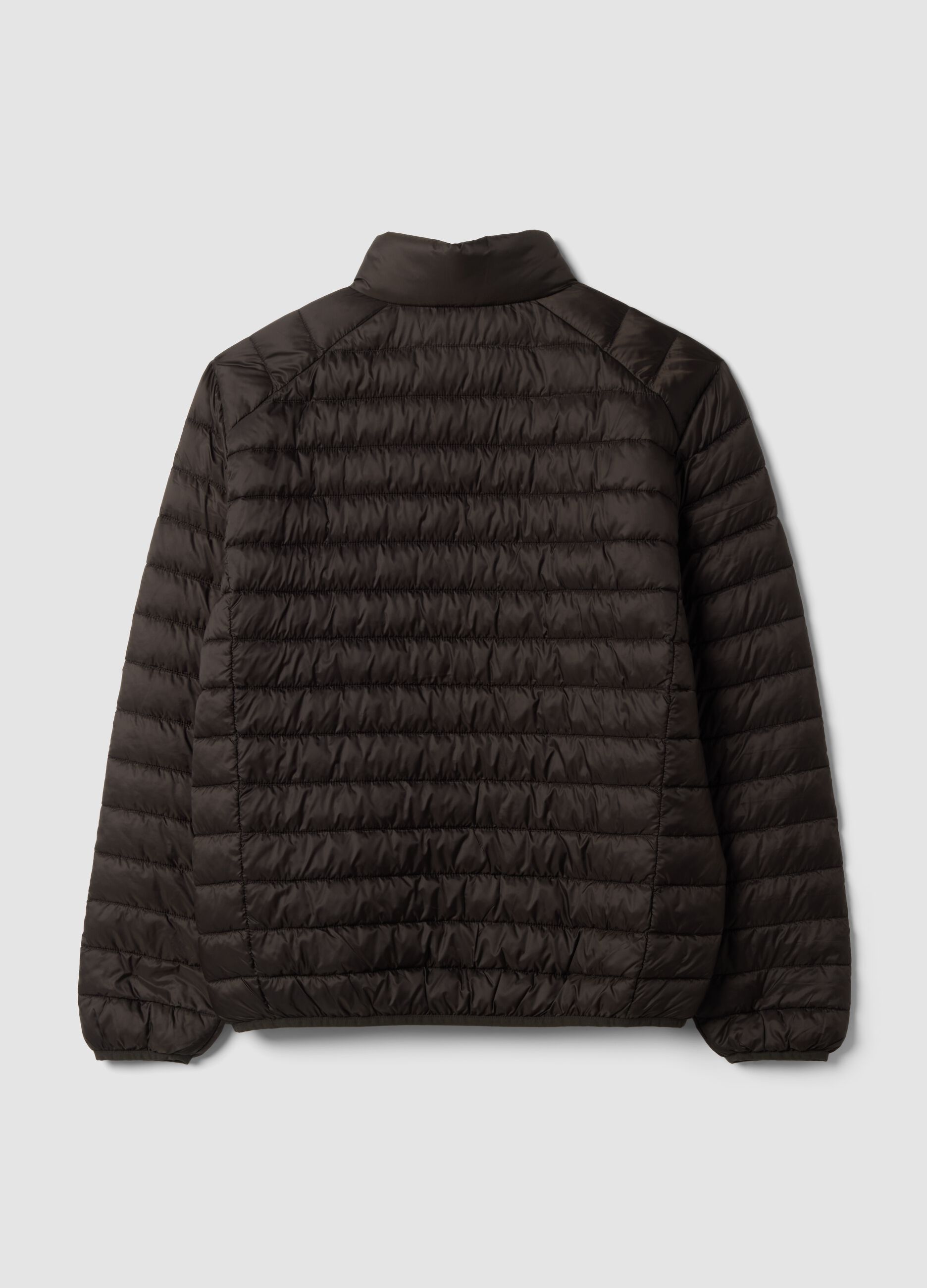 Men&rsquo;s brown ultralight padded jacket, regular fit, zip-up