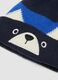 Blue knitted hat with pom-pom and animal motif_2