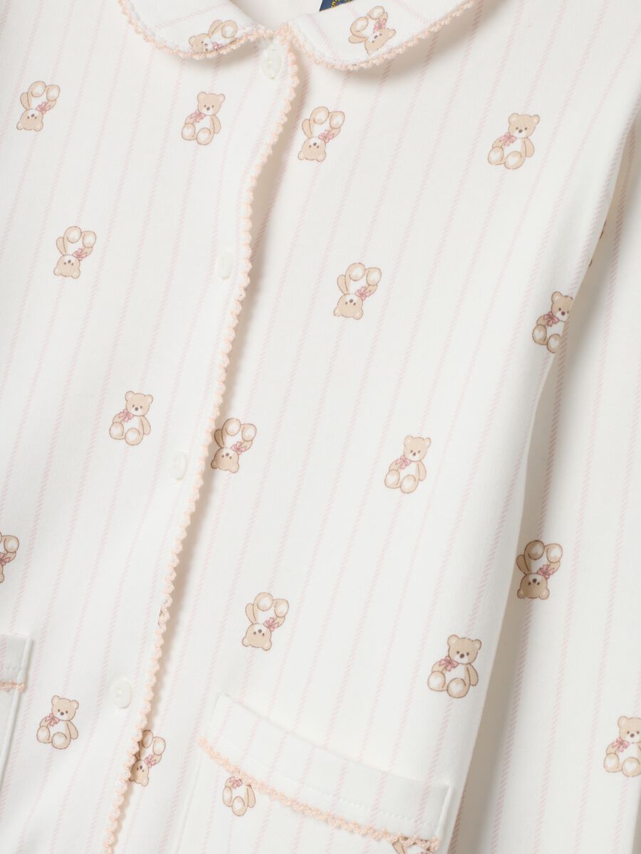 White pure organic cotton crew-neck pyjamas_2