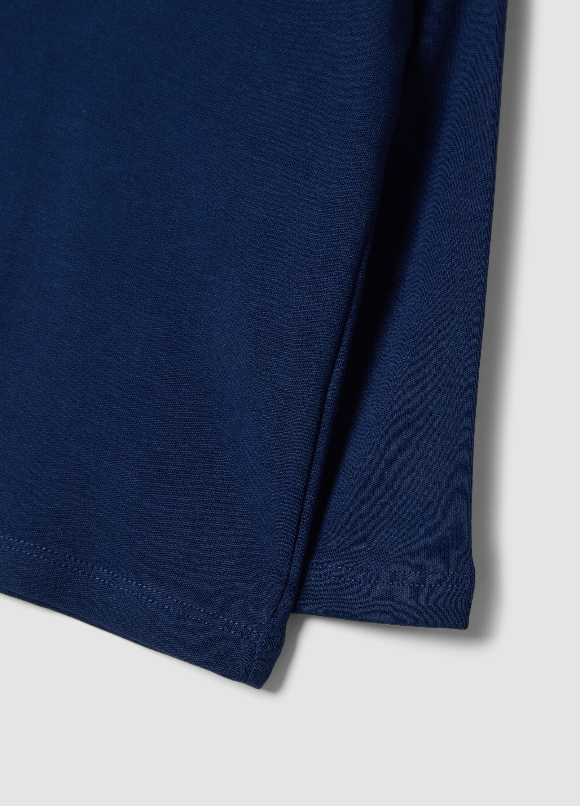 Navy blue organic cotton crew-neck T-shirt