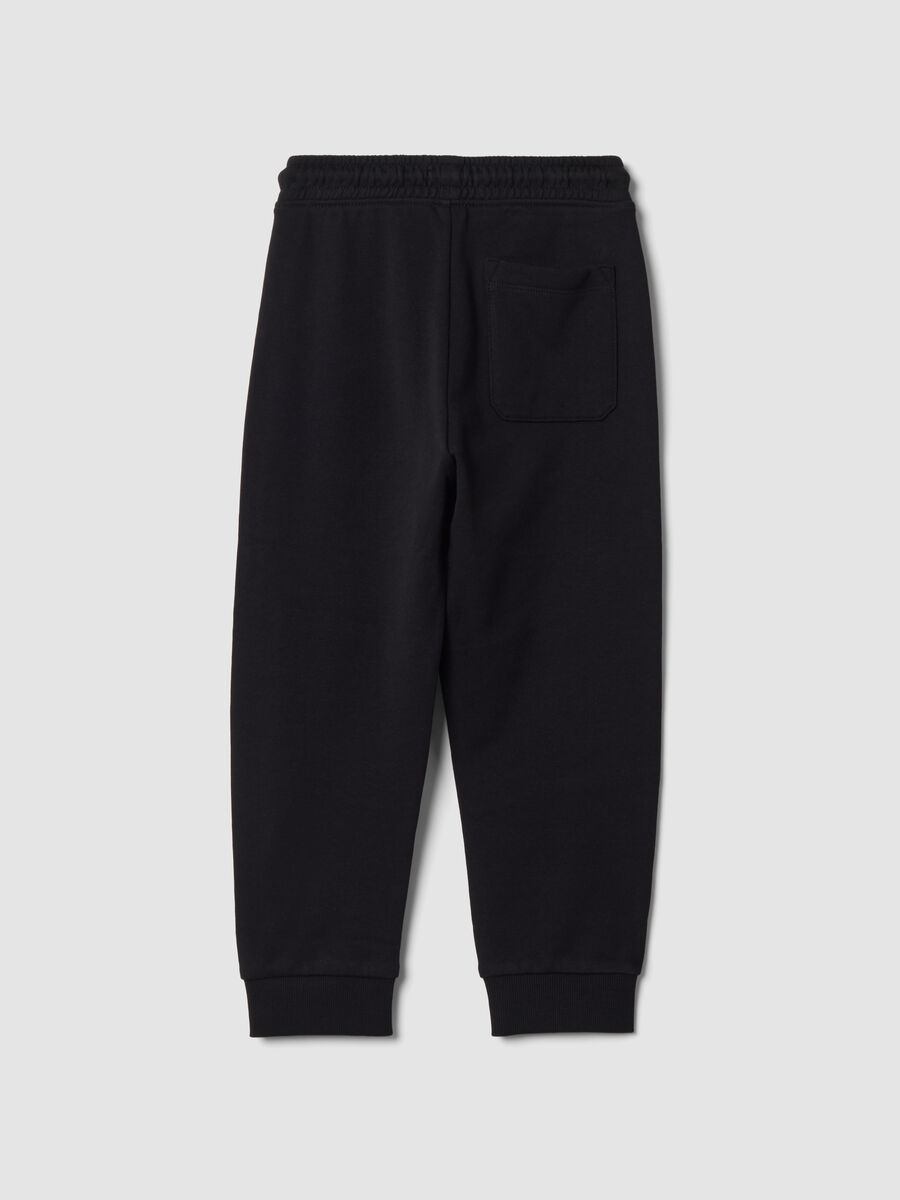 Black pure cotton joggers, regular fit_2