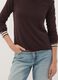Dark brown fitted crew-neck long-sleeve top_2