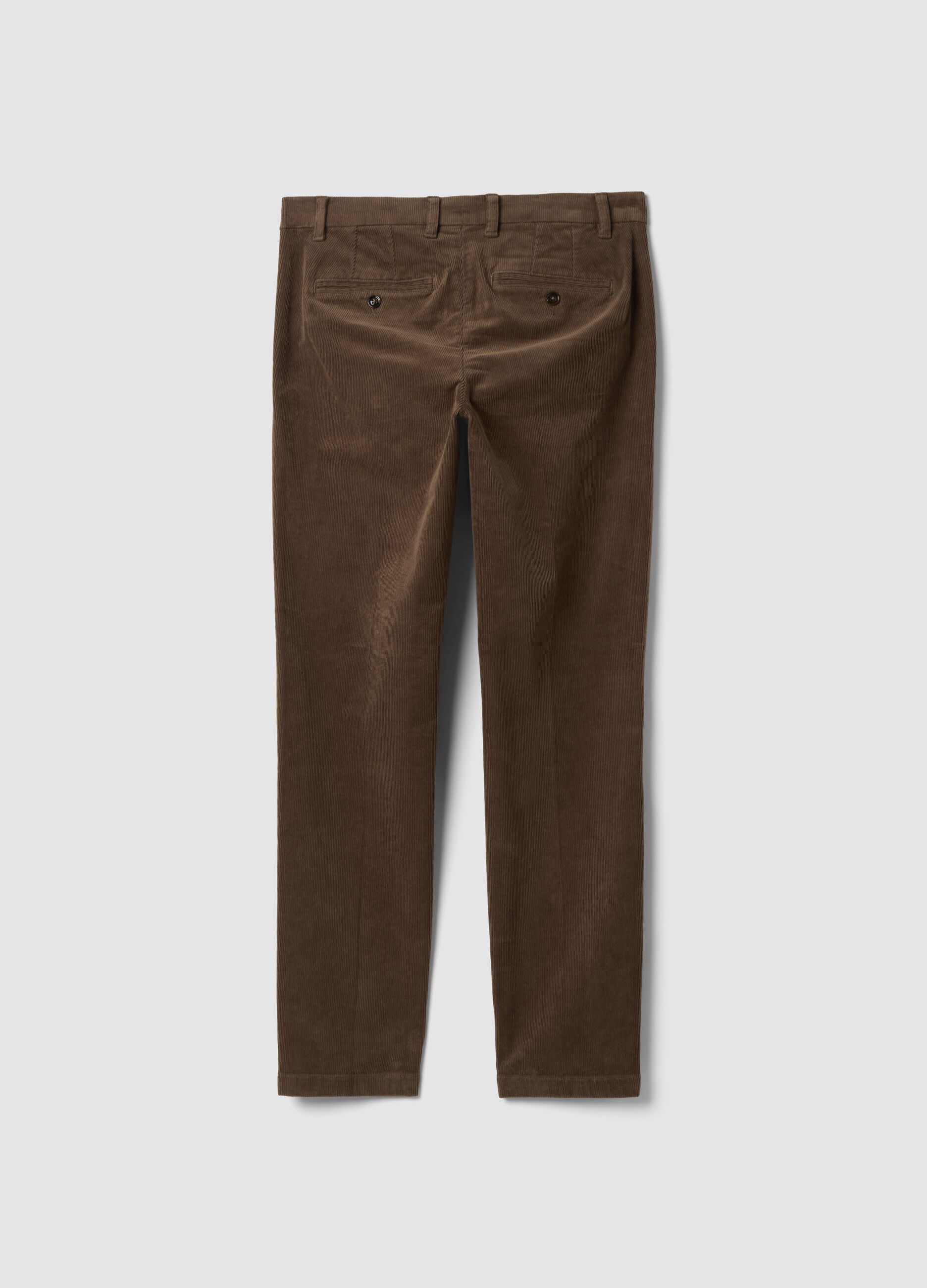 Pantaloni chino marroni in cotone elasticizzato slim fit