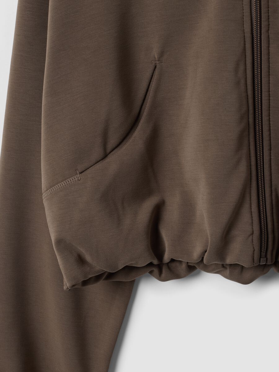 Green cropped soft-touch full-zip with stand-up collar ALTAVIA STUDIO_8