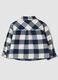 Blue and white checked pure cotton oversized shirt_1