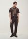 Brown mercerised pure cotton regular-fit crew-neck T-shirt_1