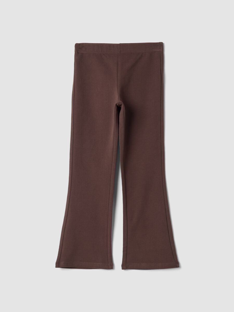 Brown skinny-fit leggings in stretchy organic cotton_0