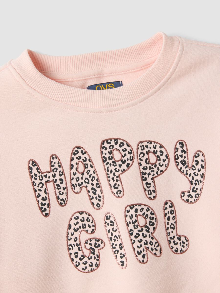 Pink pure cotton crew-neck sweatshirt_2