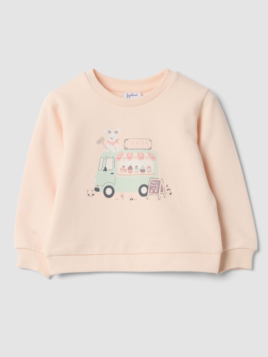 White 100% cotton crew-neck sweatshirt_0
