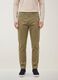 Pantaloni beige in twill di cotone elasticizzato carrot fit_1