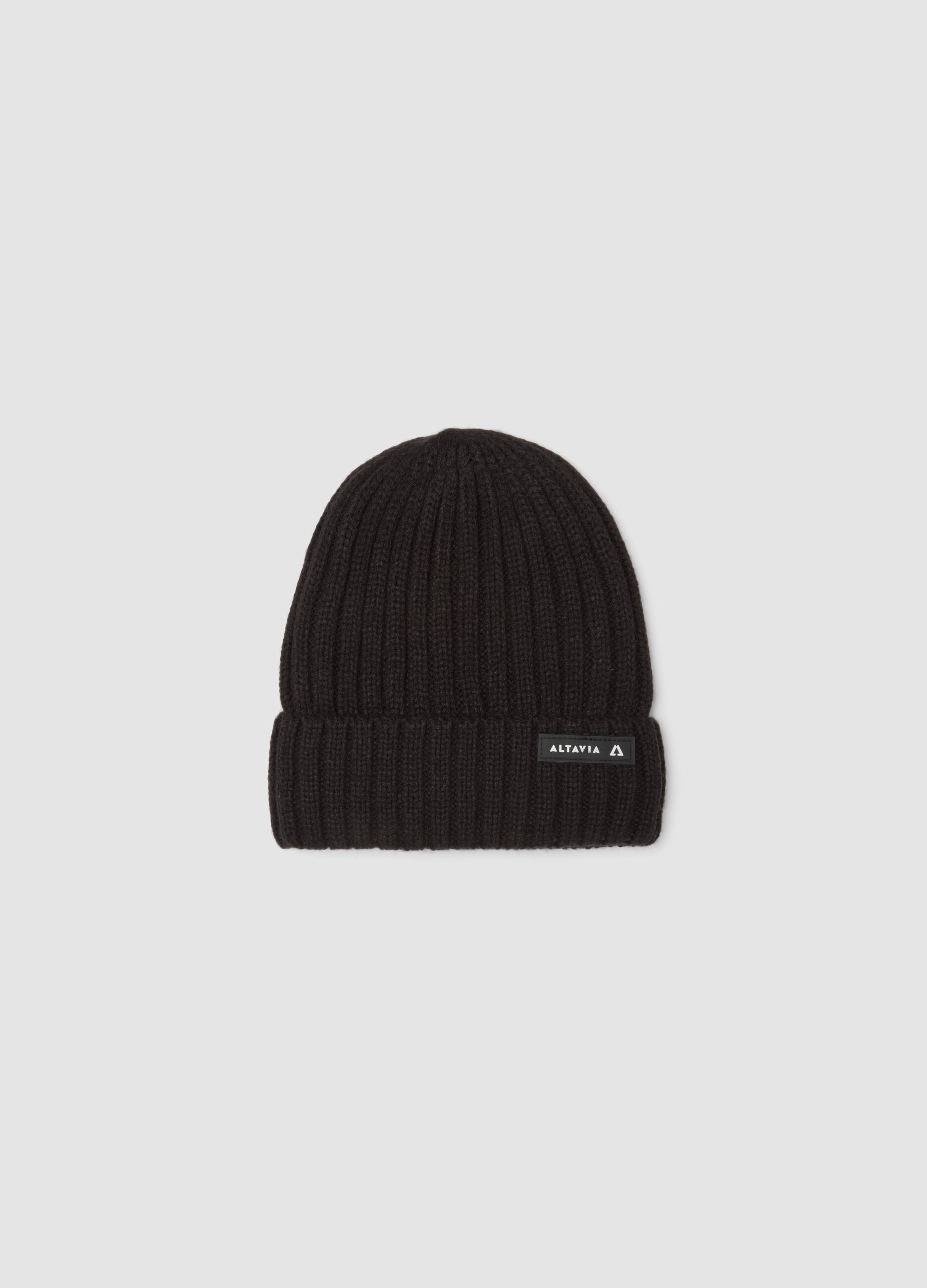 Rib-knit beanie with turn-up cuff ALTAVIA WITH DEBORAH COMPAGNONI