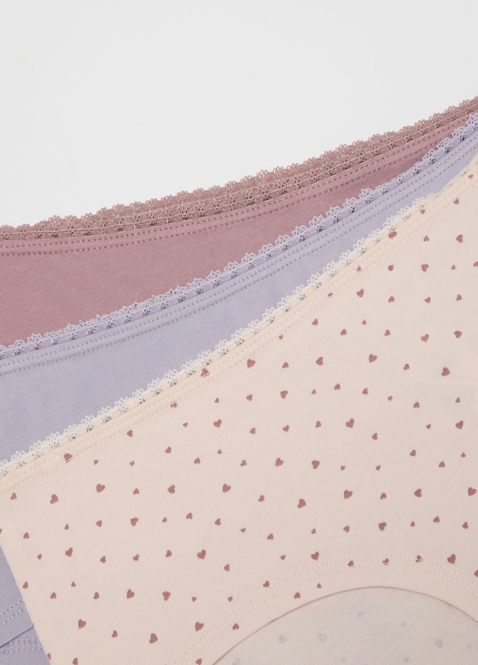 Tripack multi-colour high-waisted briefs