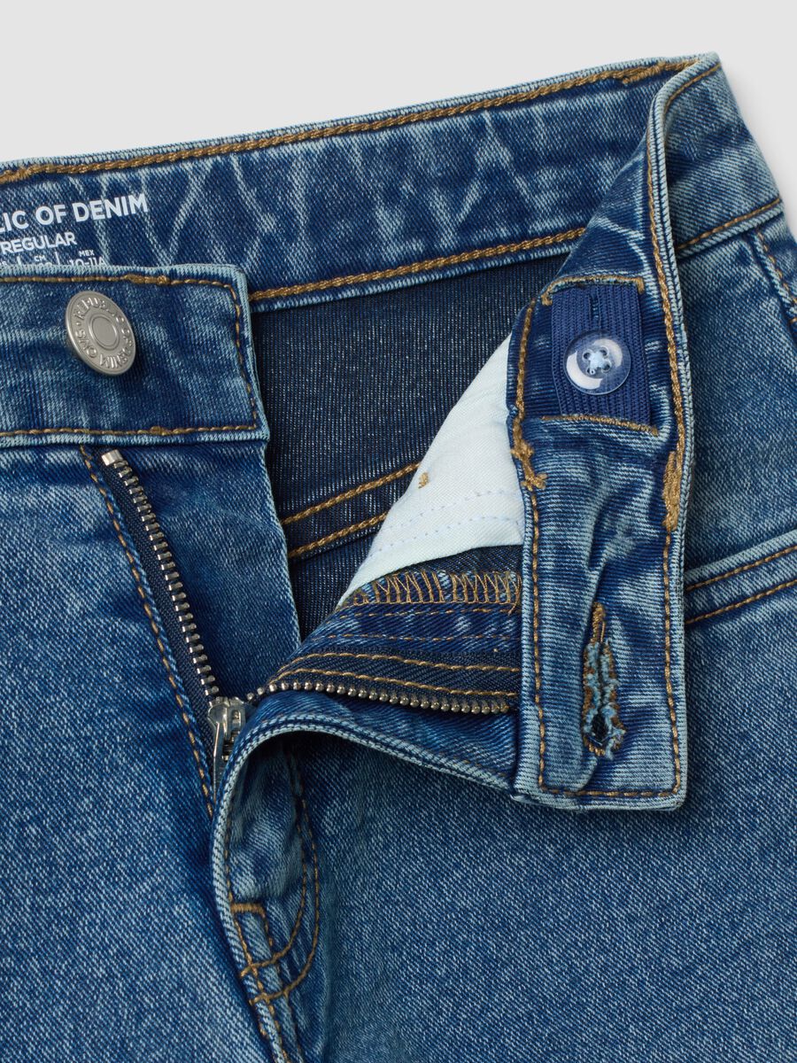 Boys&rsquo; regular-fit blue stretch cotton jeans_4